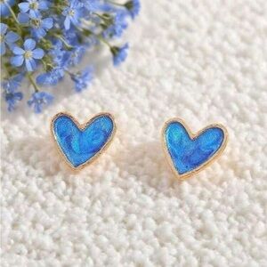 Blue Heart Earrings